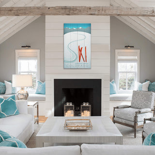 Skis in the Snow - Wood & Metal Wall Art Wood & Metal Wall Art Meissenburg Designs
