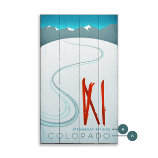 Skis in the Snow - Wood & Metal Wall Art Wood & Metal Wall Art Meissenburg Designs Wood 8" x 14"