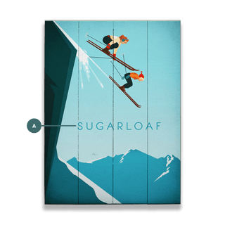Skiing Off the Cliff - Wood & Metal Wall Art Wood & Metal Wall Art Meissenburg Designs Wood 9" x 12"