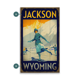 Alpine Ice Skating - Wood & Metal Wall Art