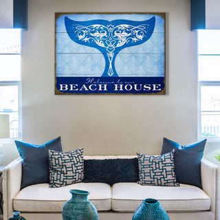 Whale Tail Welcome - Wood & Metal Wall Art Wood & Metal Wall Art Meissenburg Designs