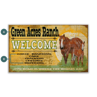 Welcome to the Horse Ranch - Wood & Metal Wall Art Wood & Metal Wall Art Meissenburg Designs Wood 14" x 8"