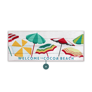 Umbrella Beach - Wood & Metal Wall Art Wood & Metal Wall Art Meissenburg Designs Wood 16" x 7"