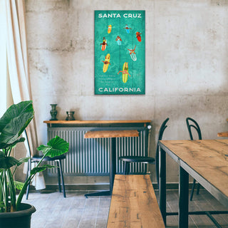 Colorful Surfers - Wood & Metal Wall Art