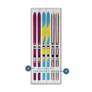 Ski Lineup: Ready for Adventure - Wood & Metal Wall Art Wood & Metal Wall Art Meissenburg Designs Wood 7" x 16"