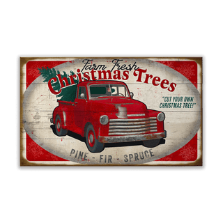 Christmas Tree Truck: Generic - Wood & Metal Wall Art Wood & Metal Wall Art Meissenburg Designs Wood 14" x 8"
