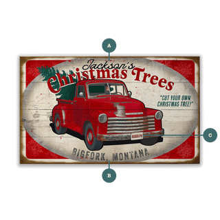 Christmas Tree Truck - Wood & Metal Wall Art Wood & Metal Wall Art Meissenburg Designs Wood 14" x 8"