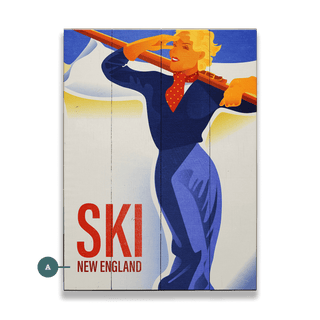 Blue Ski Gal - Wood & Metal Wall Art Wood & Metal Wall Art Meissenburg Designs Wood 9" x 12"