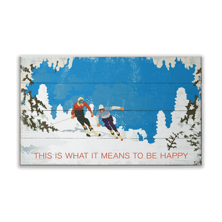 Chasing Happiness on the Mountain: Generic - Wood & Metal Wall Art Wood & Metal Wall Art Meissenburg Designs Wood 14" x 8"