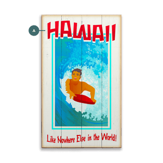 Surf Poster: Like Nowhere Else - Wood & Metal Wall Art Wood & Metal Wall Art Meissenburg Designs Wood 8" x 14"