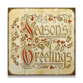 Seasons Greetings: Generic - Wood & Metal Wall Art Wood & Metal Wall Art Meissenburg Designs Wood 10.5" x 10.5"