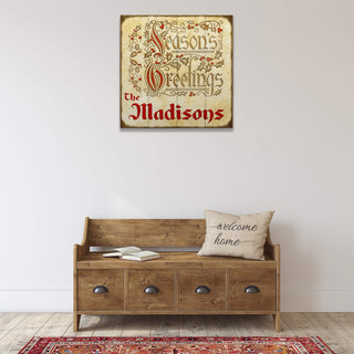 Seasons Greetings: Personalized - Wood & Metal Wall Art Wood & Metal Wall Art Meissenburg Designs