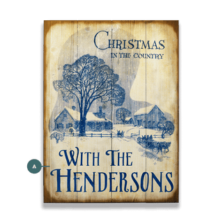 Christmas in the Country: Personalized - Wood & Metal Wall Art Wood & Metal Wall Art Meissenburg Designs Wood 9" x 12"