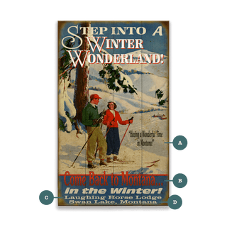 Winter Wonderland Cross Country - Wood & Metal Wall Art Wood & Metal Wall Art Curtis Publishing Wood 8" x 14"