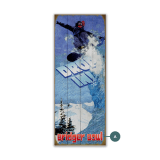 Soaring Over the Summit Snowboard - Wood & Metal Wall Art Wood & Metal Wall Art Meissenburg Designs Wood 7" x 16"