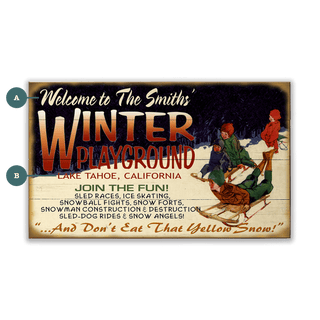 Yellow Snow: Personalized - Wood & Metal Wall Art Wood & Metal Wall Art Meissenburg Designs Wood 14" x 8"