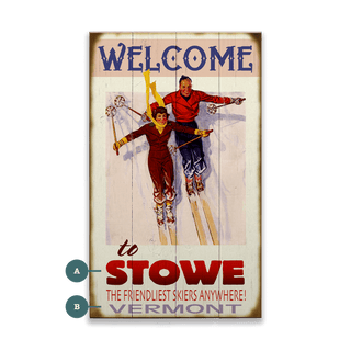 Friendliest Skiers - Wood & Metal Wall Art Wood & Metal Wall Art Curtis Publishing Wood 14" x 8"