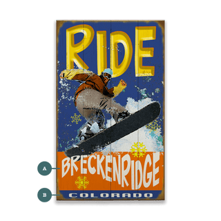 Ride Snowboard - Wood & Metal Wall Art Wood & Metal Wall Art Meissenburg Designs Wood 14" x 8"
