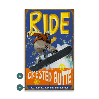 Ride Snowboard - Wood & Metal Wall Art Wood & Metal Wall Art Meissenburg Designs