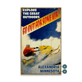 Go Out For Some Air Snowmobiler - Wood & Metal Wall Art Wood & Metal Wall Art Meissenburg Designs Wood 8" x 14"