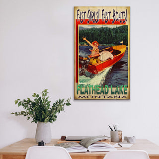 Fast Girls, Fast Boats: Lake - Wood & Metal Wall Art Wood & Metal Wall Art Meissenburg Designs