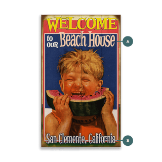 Watermelon Welcome Boy - Wood & Metal Wall Art Wood & Metal Wall Art Meissenburg Designs Wood 8" x 14"