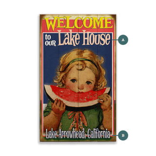 Watermelon Welcome Girl - Wood & Metal Wall Art Wood & Metal Wall Art Meissenburg Designs Wood 8" x 14"
