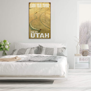 Deep Snow Skiers - Wood & Metal Wall Art Wood & Metal Wall Art Meissenburg Designs