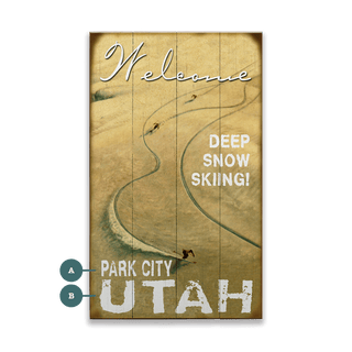 Deep Snow Skier - Wood & Metal Wall Art Wood & Metal Wall Art Meissenburg Designs Wood 14" x 8"