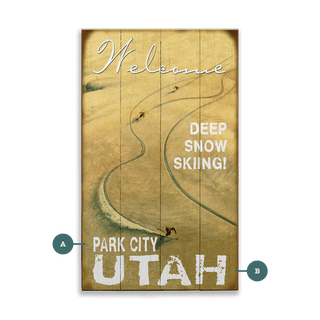 Deep Snow Skiing - Wood & Metal Wall Art