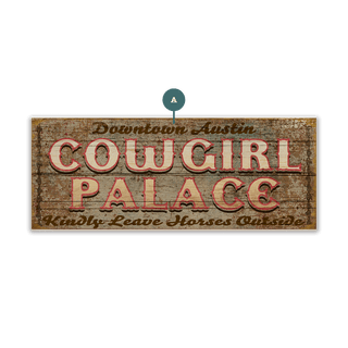 Cowgirl Palace - Wood & Metal Wall Art Wood & Metal Wall Art Meissenburg Designs Wood 16" x 7"