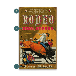 Bucking Bull - Wood & Metal Wall Art Wood & Metal Wall Art Curtis Publishing Wood 8" x 14"