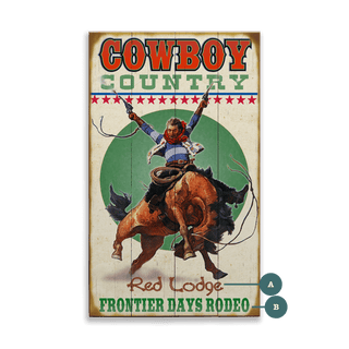 Cowboy Country - Wood & Metal Wall Art Wood & Metal Wall Art Curtis Publishing Wood 8" x 14"