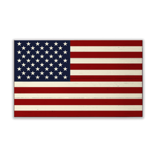 USA Classic Flag: Clean Finish - Wood & Metal Wall Art Wood & Metal Wall Art Meissenburg Designs Wood 14" x 8"