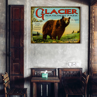 Glacier: Bear & Meadow Scene - Wood & Metal Wall Art Wood & Metal Wall Art Meissenburg Designs
