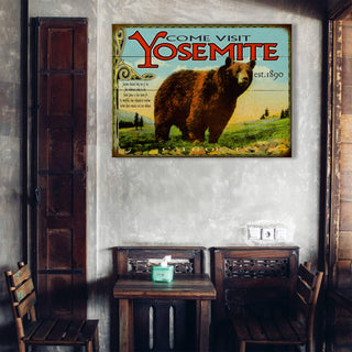 Yosemite: Bear & Meadow Scene - Wood & Metal Wall Art Wood & Metal Wall Art Meissenburg Designs