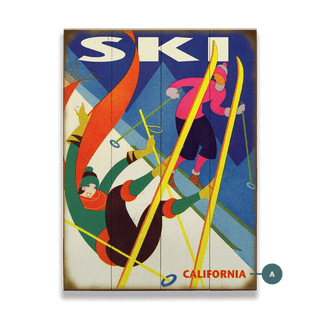 Falling Skier - Wood & Metal Wall Art Wood & Metal Wall Art Meissenburg Designs Wood 9" x 12"