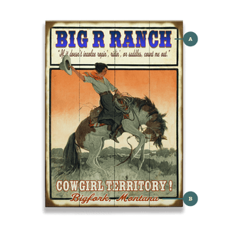 Cowgirls Rule - Wood & Metal Wall Art Wood & Metal Wall Art Curtis Publishing Wood 9" x 12"