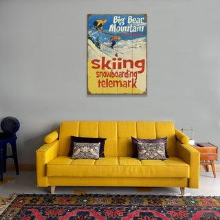 Ski Snowboard Telemark - Wood & Metal Wall Art