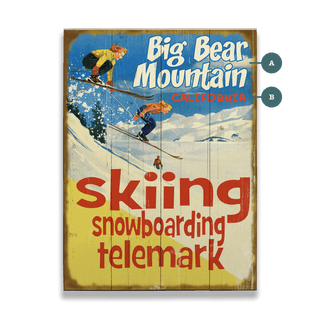 Skiing, Snowboarding, Telemark - Wood & Metal Wall Art Wood & Metal Wall Art Meissenburg Designs Wood 9" x 12"