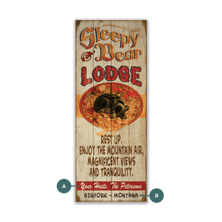 Sleepy Bear Lodge - Wood & Metal Wall Art Wood & Metal Wall Art Meissenburg Designs Wood 7" x 16"