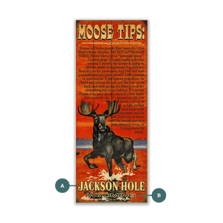 Tips For Moose Safety - Wood & Metal Wall Art Wood & Metal Wall Art Meissenburg Designs Wood 7" x 16"