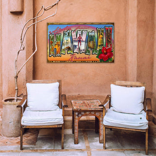 Hawaii State Postcard - Wood & Metal Wall Art Wood & Metal Wall Art Meissenburg Designs