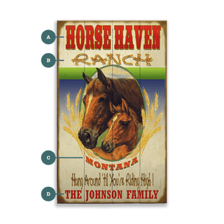 Horse Haven - Wood & Metal Wall Art Wood & Metal Wall Art Curtis Publishing Wood 8" x 14"