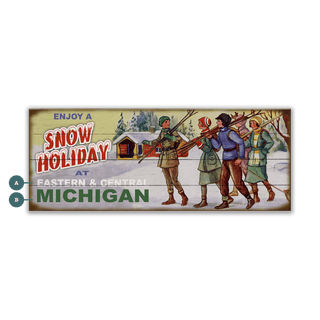Enjoy a Snow Holiday - Wood & Metal Wall Art Wood & Metal Wall Art Meissenburg Designs Wood 16" x 7"