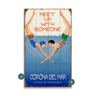 Meet Up With Someone Diving Couple - Wood & Metal Wall Art Wood & Metal Wall Art Meissenburg Designs Wood 8" x 14"