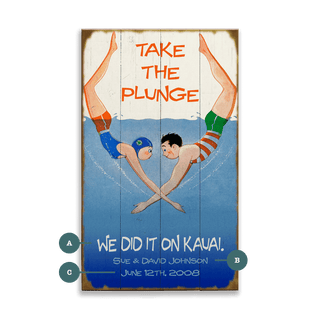 Take the Plunge Diving Couple - Wood & Metal Wall Art Wood & Metal Wall Art Meissenburg Designs Wood 8" x 14"