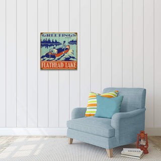 Greetings from the Lake - Wood & Metal Wall Art Wood & Metal Wall Art Meissenburg Designs