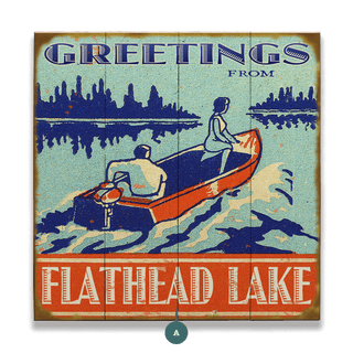 Greetings from the Lake - Wood & Metal Wall Art Wood & Metal Wall Art Meissenburg Designs Wood 10.5" x 10.5"