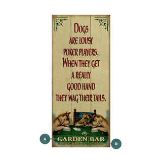 English Bulldog Poker - Wood & Metal Wall Art Wood & Metal Wall Art Meissenburg Designs Wood 7" x 16"